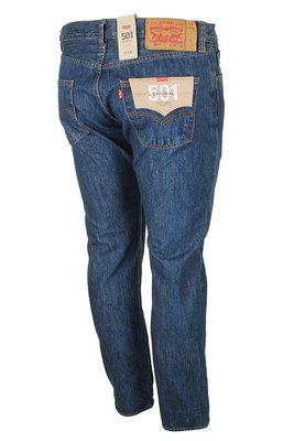 Levis Mens 501 Original Shrink to Fit Denim Button Fly Classic Rise Jeans