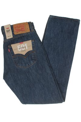 Levis Mens 501 Original Shrink to Fit Denim Button Fly Classic Rise Jeans