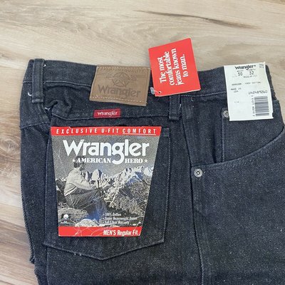 VIntage WRANGLER BlackJeans Reg Straight Leg 30 X 32 USA made Heavyweight