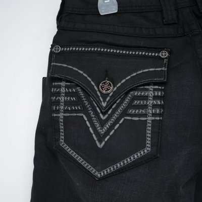 New Affliction Mens Cooper Black Straight Leg Regular Fit Denim Jeans Sz 32 x 33