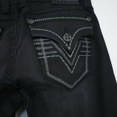 New Affliction Mens Cooper Black Straight Leg Regular Fit Denim Jeans Sz 32 x 33