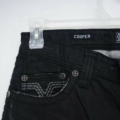 New Affliction Mens Cooper Black Straight Leg Regular Fit Denim Jeans Sz 32 x 33