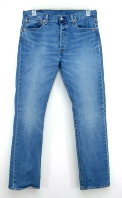 Levis Mens Original Blue 501 2919 Button Fly Straight Leg Denim Jeans Sz 33 x 32