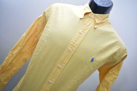 Polo Ralph Lauren Dress Shirt Yellow Classic Long Sleeve Mens Size Small