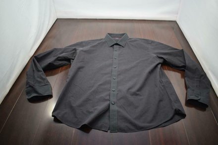 Untuckit Designer Dress Shirt Dark Gray Long Sleeve Button Up Mens Size XL