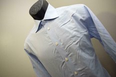 Eton Designer Dress Shirt Blue Long Sleeve French Cuff Mens Size 15.5 Medium