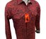 Mens RODEO WESTERN RED BLACK PAISLEY Long Sleeve Woven SNAP UP Shirt Cowboy 114