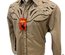 Men RODEO WESTERN BEIGE BLACK STITCH Long Sleeve Woven SNAP UP Shirt Cowboy 533