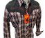 Mens RODEO WESTERN BURGUNDY PLAID STITCH Long Sleeve SNAP UP Shirt Cowboy 532