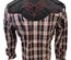 Mens RODEO WESTERN BURGUNDY PLAID STITCH Long Sleeve SNAP UP Shirt Cowboy 532