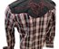 Mens RODEO WESTERN BURGUNDY PLAID STITCH Long Sleeve SNAP UP Shirt Cowboy 532